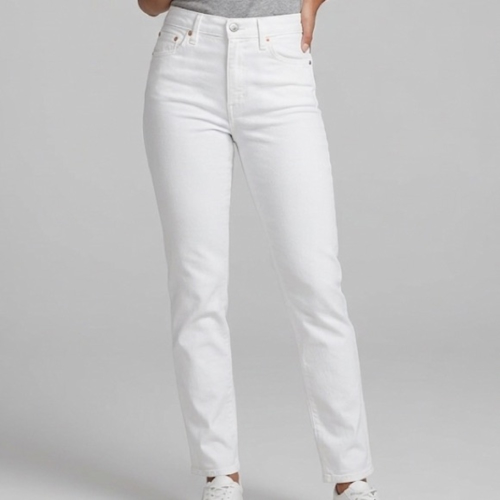 High-Rise Straight Leg Women’s Jeans — White